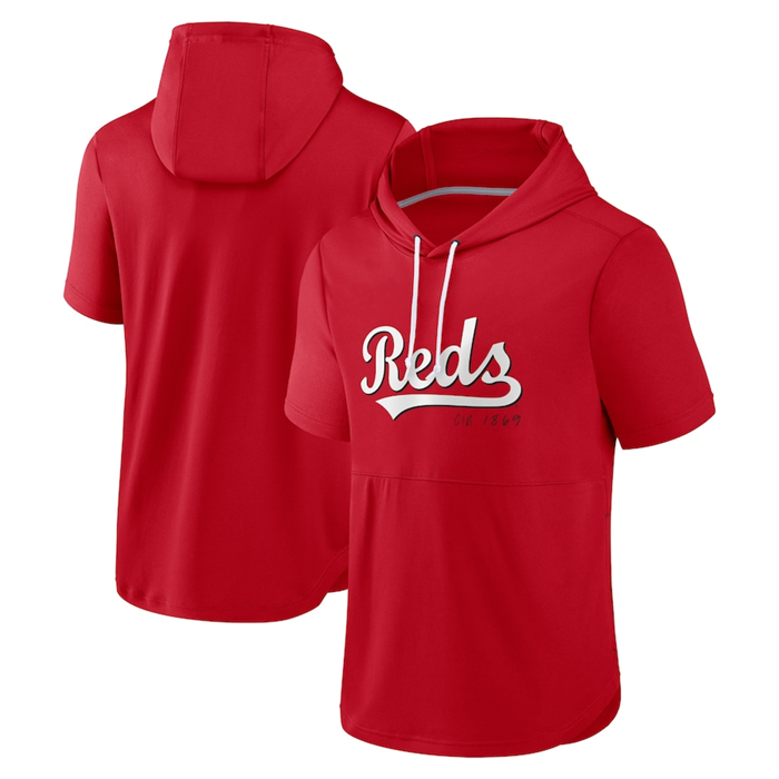Men's Cincinnati Reds Red Sideline Training Hooded Performance T-Shirt